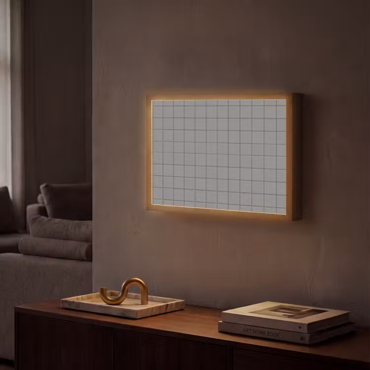 Modern - Patroon - Grijs Light Box met batterij (Wandlamp) middel 907 -sfeer1