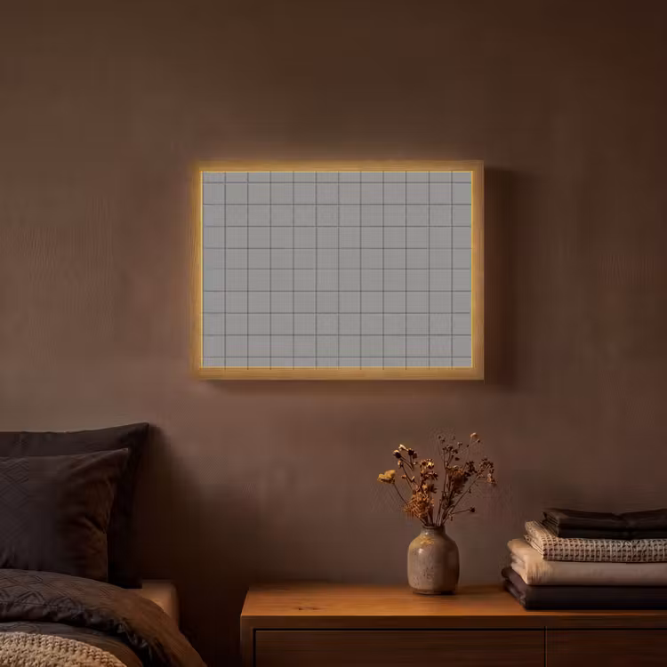 Modern - Patroon - Grijs Light Box met batterij (Wandlamp) middel 907 -sfeer4