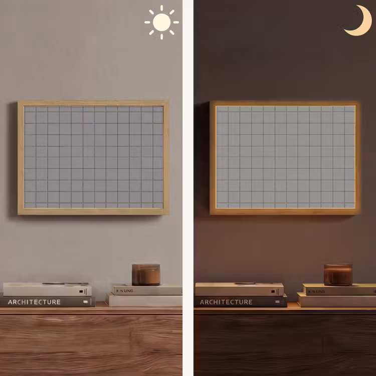 Modern - Patroon - Grijs Light Box met batterij (Wandlamp) middel 907 -sfeer3