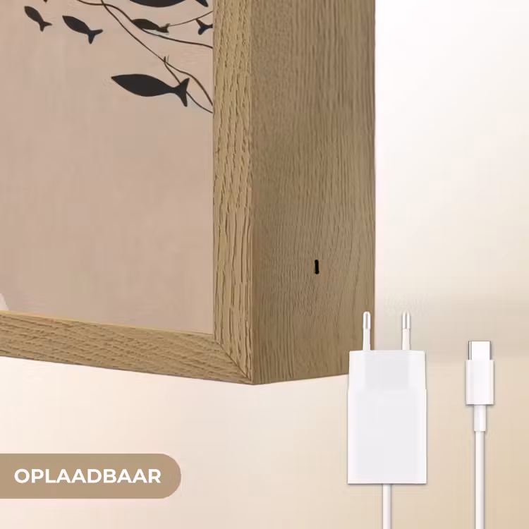 Modern - Vrouw - Goud Light Box met batterij (Wandlamp) middel -USP_websiteoplaadbaarNL