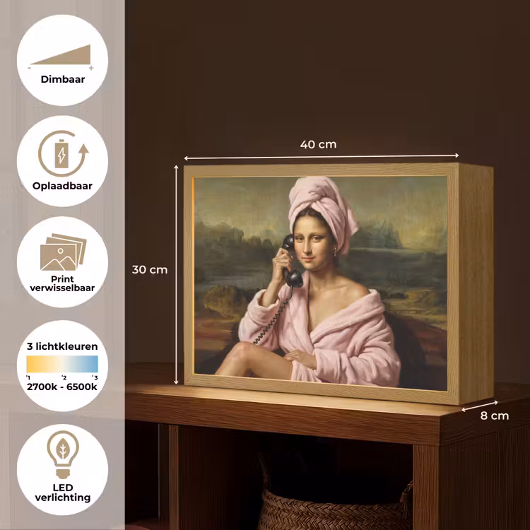 Mona - Klassiek - Roze Light Box met batterij (Wandlamp) middel -USP_websiteoverzichtNL