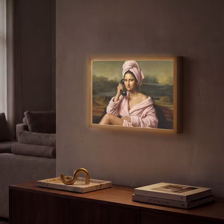Mona - Klassiek - Roze Light Box met batterij (Wandlamp) middel -sfeer1