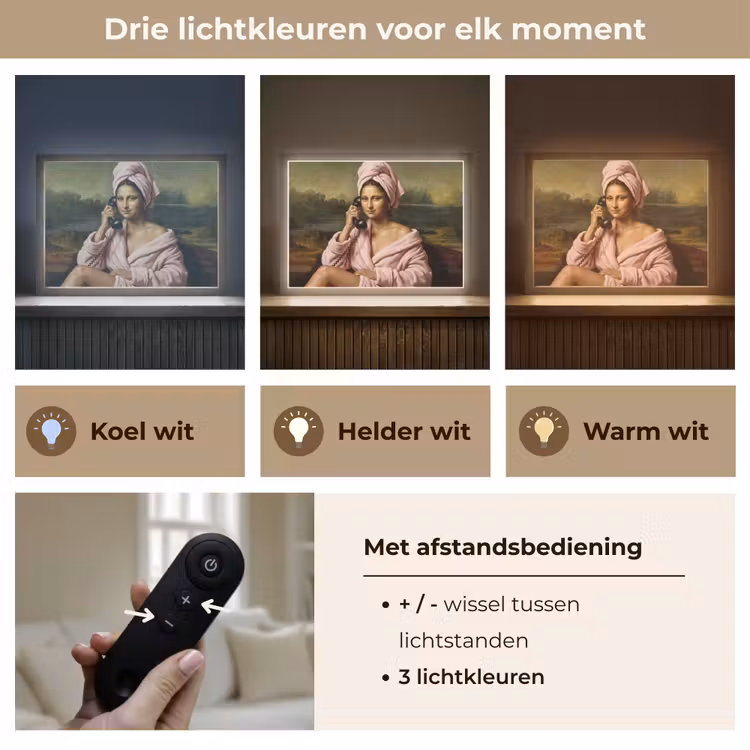 Mona - Klassiek - Roze Light Box met batterij (Wandlamp) middel -USP_lichtkleurNL