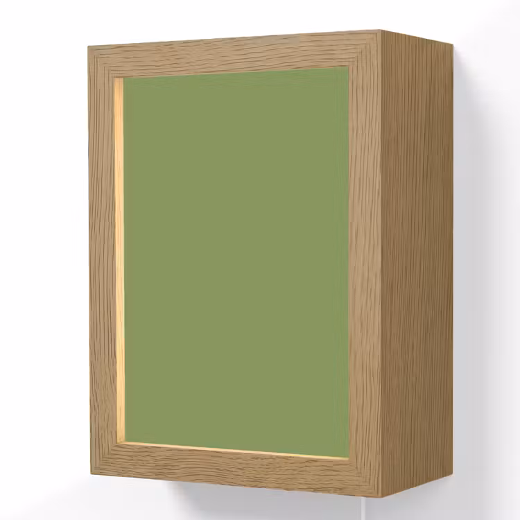 Moss - Green - Groen Light Box met kabel (Wandlamp) klein 929 -3d