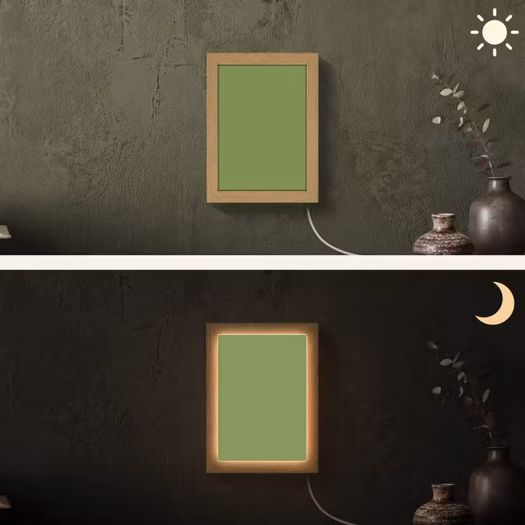 Moss - Green - Groen Light Box met kabel (Wandlamp) klein 929 -sfeer3