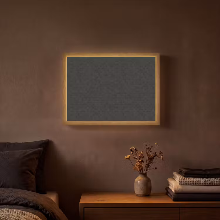 Mozaïek - Patroon - Antraciet - Zwart Light Box met batterij (Wandlamp) middel 907 -sfeer4