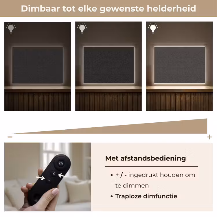 Mozaïek - Patroon - Antraciet - Zwart Light Box met batterij (Wandlamp) middel 907 -USP_dimbaarNL