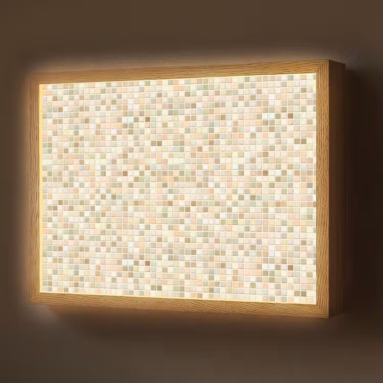 Mozaïek - Patroon - Beige Light Box met batterij (Wandlamp) middel 907 -z3d_website