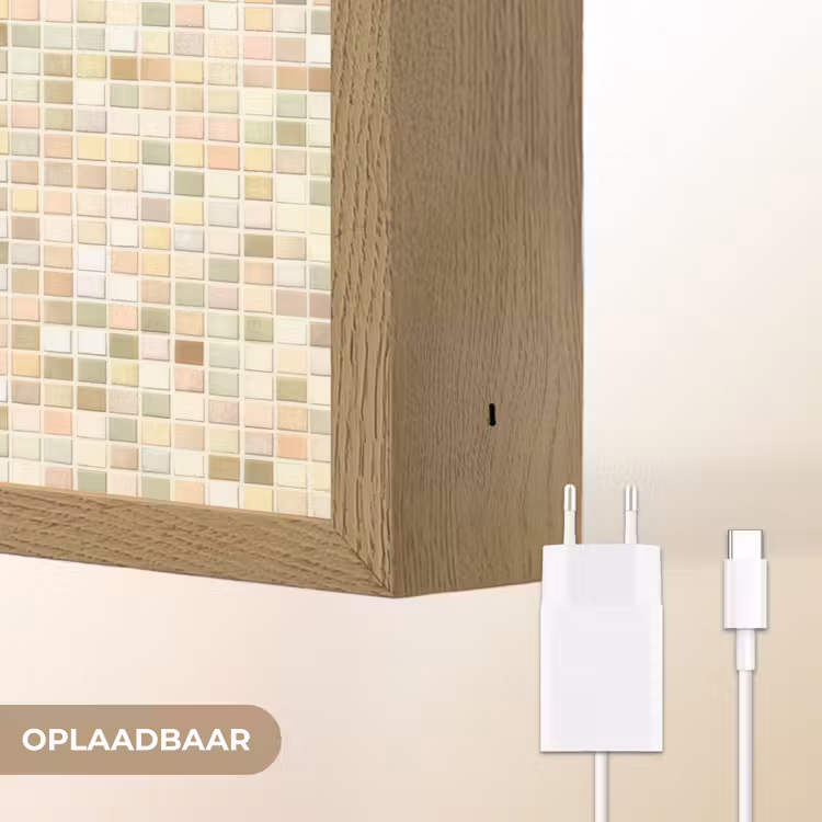 Mozaïek - Patroon - Beige Light Box met batterij (Wandlamp) middel 907 -USP_websiteoplaadbaarNL