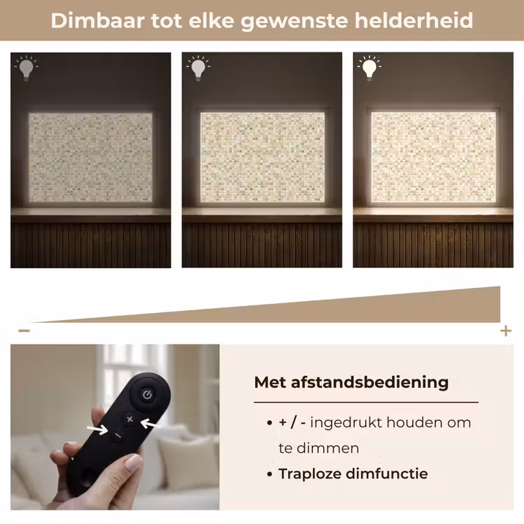 Mozaïek - Patroon - Beige Light Box met batterij (Wandlamp) middel 907 -USP_dimbaarNL
