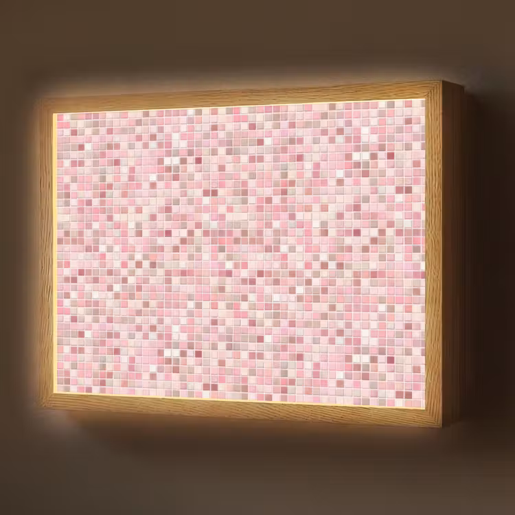 Mozaïek - Patroon - Roze Light Box met batterij (Wandlamp) middel 907 -z3d_website