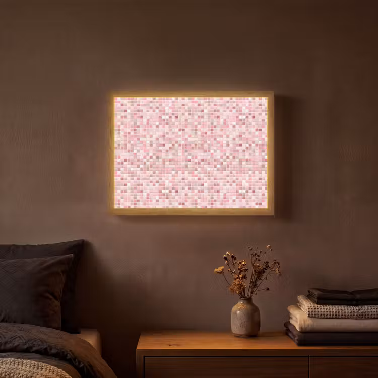 Mozaïek - Patroon - Roze Light Box met batterij (Wandlamp) middel 907 -sfeer4
