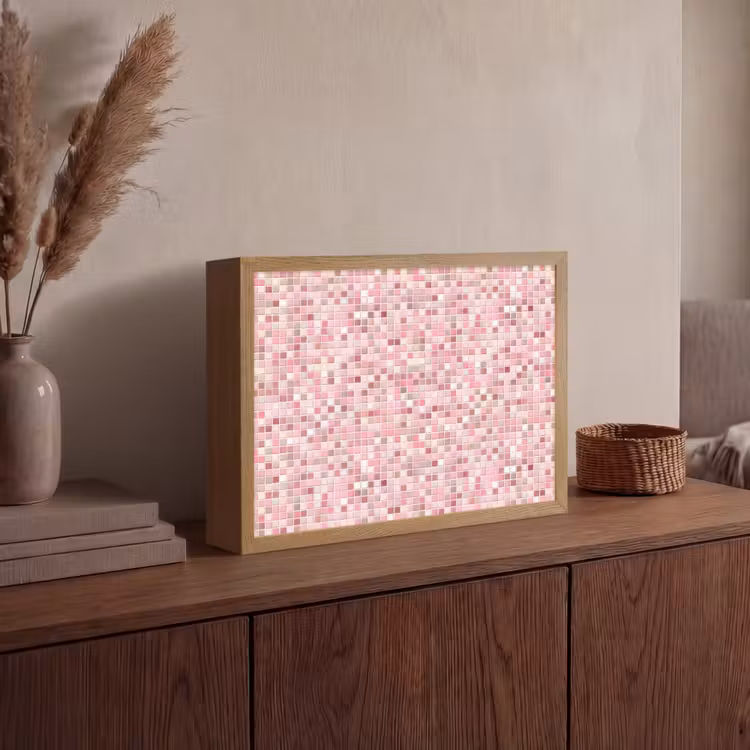 Mozaïek - Patroon - Roze Light Box met batterij (Wandlamp) middel 907 -sfeer2