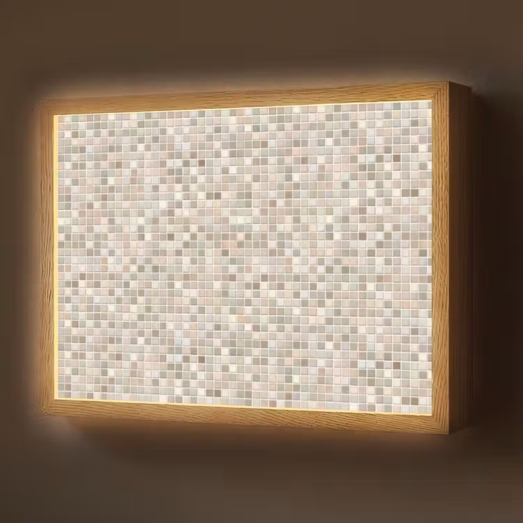 Mozaïek - Patroon- Taupe Light Box met batterij (Wandlamp) middel 907 -z3d_website