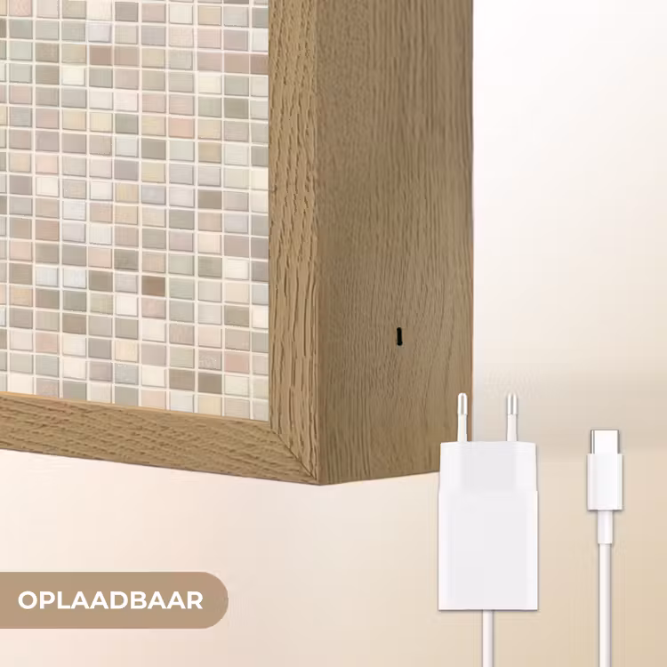 Mozaïek - Patroon- Taupe Light Box met batterij (Wandlamp) middel 907 -USP_websiteoplaadbaarNL