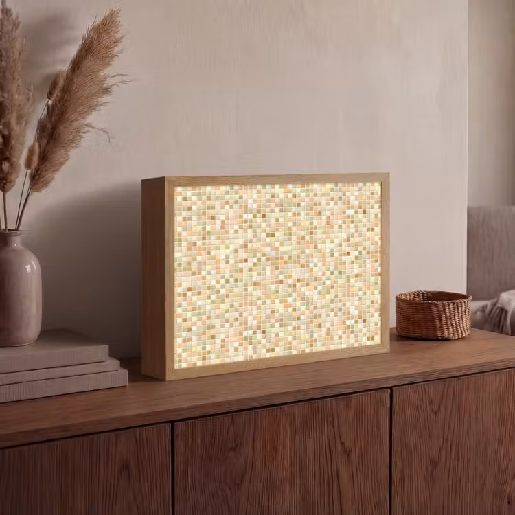 Mozaïek - Patroon - Terracotta Light Box met batterij (Wandlamp) middel 907 -sfeer2