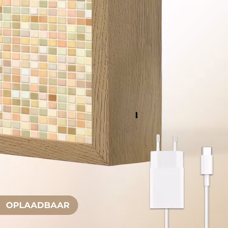 Mozaïek - Patroon - Terracotta Light Box met batterij (Wandlamp) middel 907 -USP_websiteoplaadbaarNL