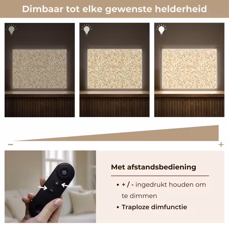 Mozaïek - Patroon - Terracotta Light Box met batterij (Wandlamp) middel 907 -USP_dimbaarNL