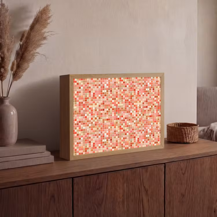 Mozaïek - Tegel - Patroon - Kleurrijk Light Box met batterij (Wandlamp) middel 907 -sfeer2