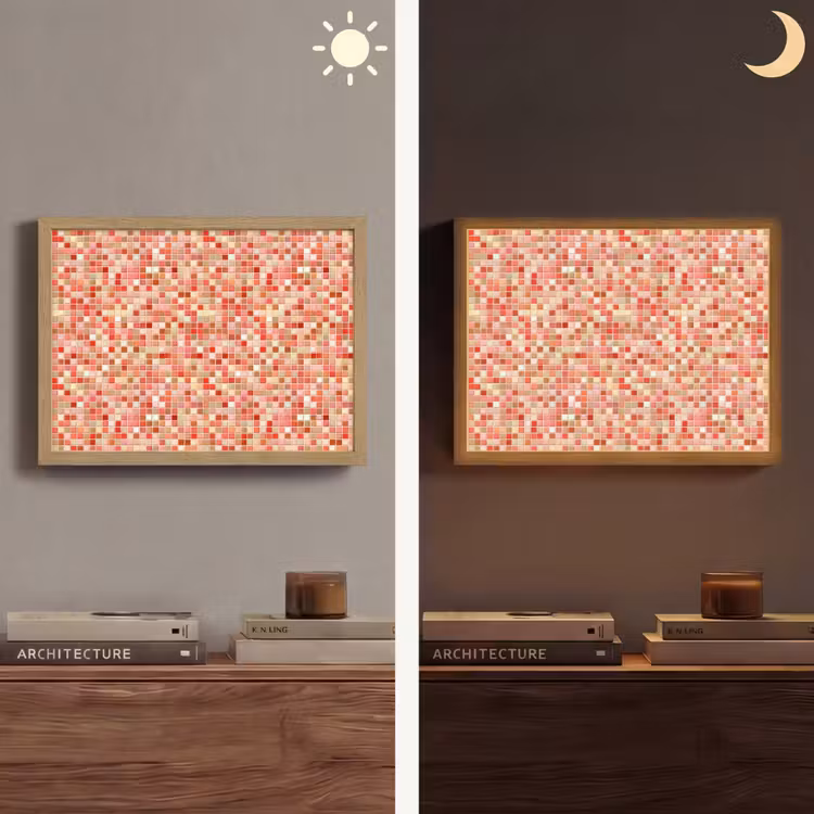 Mozaïek - Tegel - Patroon - Kleurrijk Light Box met batterij (Wandlamp) middel 907 -sfeer3
