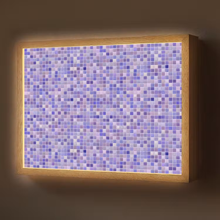 Mozaïek - Tegels - Lila - Amethist Light Box met batterij (Wandlamp) middel 907 -z3d_website