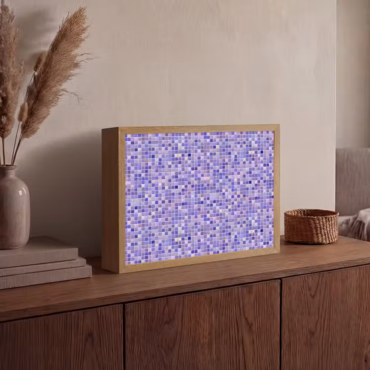 Mozaïek - Tegels - Lila - Amethist Light Box met batterij (Wandlamp) middel 907 -sfeer2