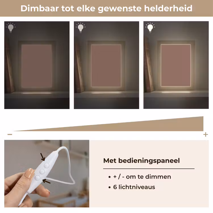 Muted - Chestnut - Bruin Light Box met kabel (Wandlamp) klein 929 -USP_dimbaarNL