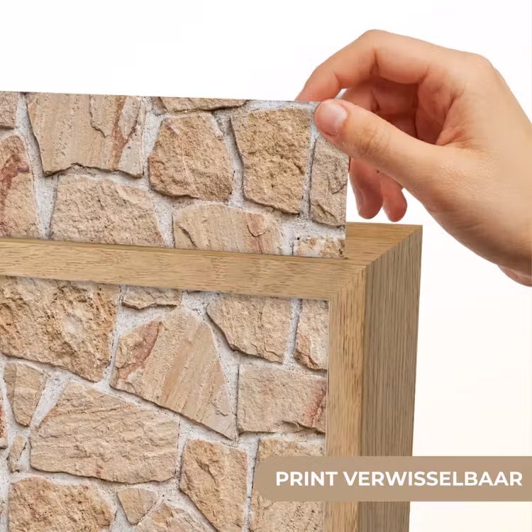 Muur - Steen - Patroon - Rustiek - Beige Light Box met kabel (Wandlamp) klein -USP_websiteprintNL