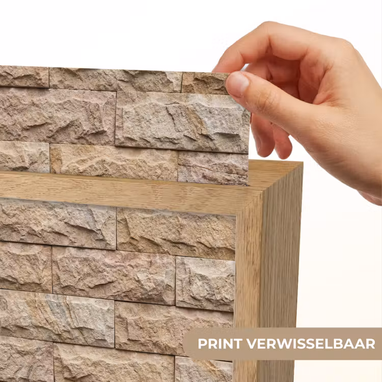 Muur - Steen - Ruw - Textuur - Beige Light Box met kabel (Wandlamp) klein -USP_websiteprintNL