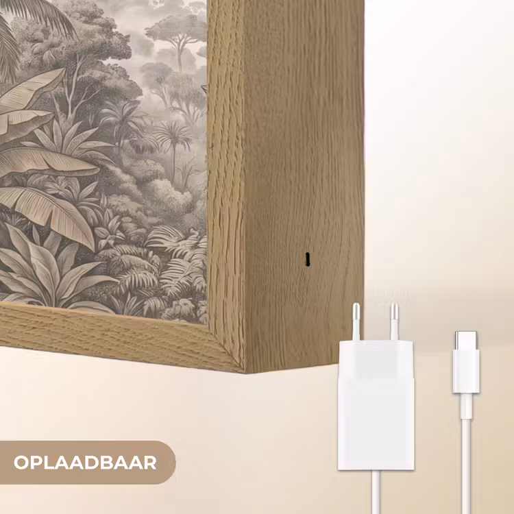 Natuur - Bergen - Rivier - Tropisch - Vintage Light Box met batterij (Wandlamp) middel -USP_websiteoplaadbaarNL