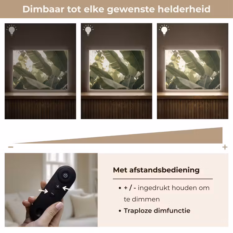 Natuur - Bladeren - Groen - Tropisch - Detail Light Box met batterij (Wandlamp) middel -USP_dimbaarNL