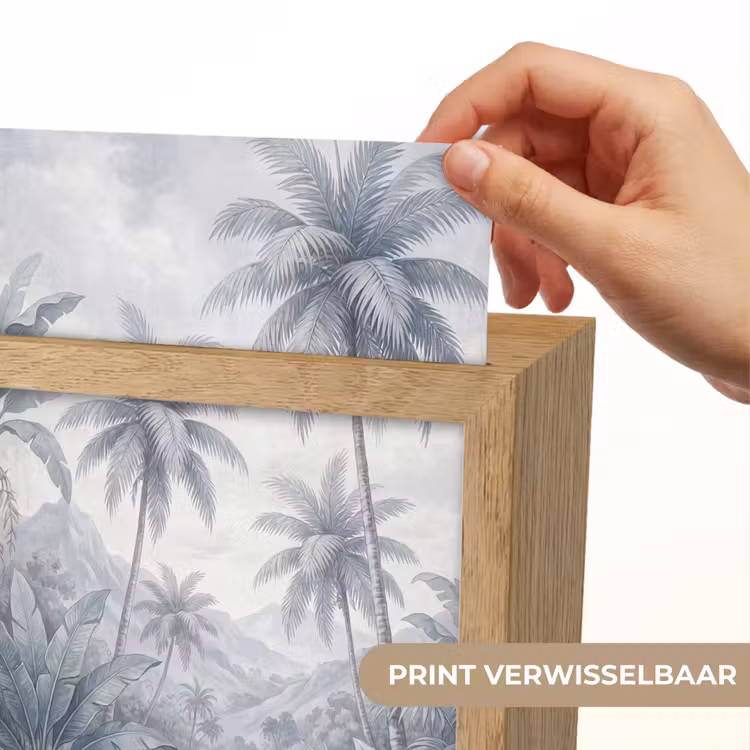 Natuur - Boom - Tropisch - Landschap - Blauw Light Box met kabel (Wandlamp) klein -USP_websiteprintNL