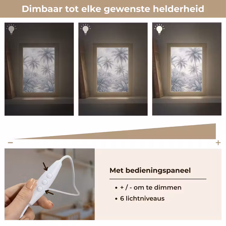 Natuur - Boom - Tropisch - Landschap - Blauw Light Box met kabel (Wandlamp) klein -USP_dimbaarNL
