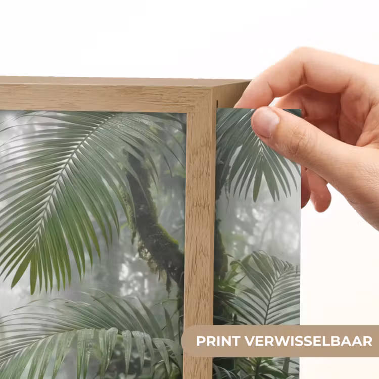 Natuur - Jungle - Mist - Tropisch - Groen Light Box met batterij (Wandlamp) middel -USP_websiteprintNL