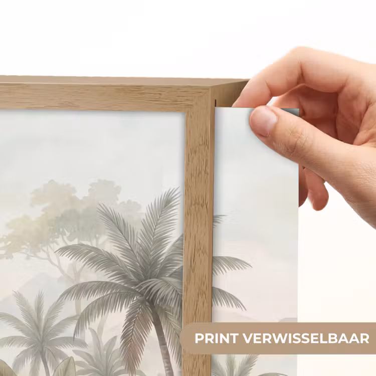 Natuur - Tropisch bos - Landschap - Aquarel - Groen Light Box met batterij (Wandlamp) middel -USP_websiteprintNL
