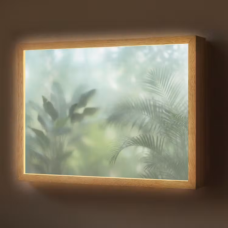 Natuur - Vervaagd - Groen - Abstract - Modern Light Box met batterij (Wandlamp) middel -z3d_website