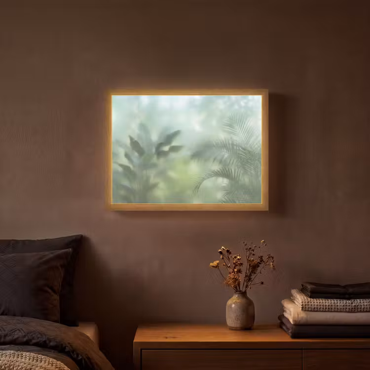 Natuur - Vervaagd - Groen - Abstract - Modern Light Box met batterij (Wandlamp) middel -sfeer4