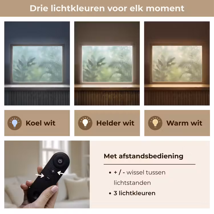 Natuur - Vervaagd - Groen - Abstract - Modern Light Box met batterij (Wandlamp) middel -USP_lichtkleurNL