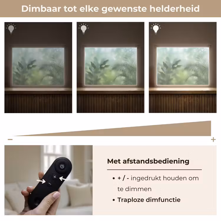 Natuur - Vervaagd - Groen - Abstract - Modern Light Box met batterij (Wandlamp) middel -USP_dimbaarNL