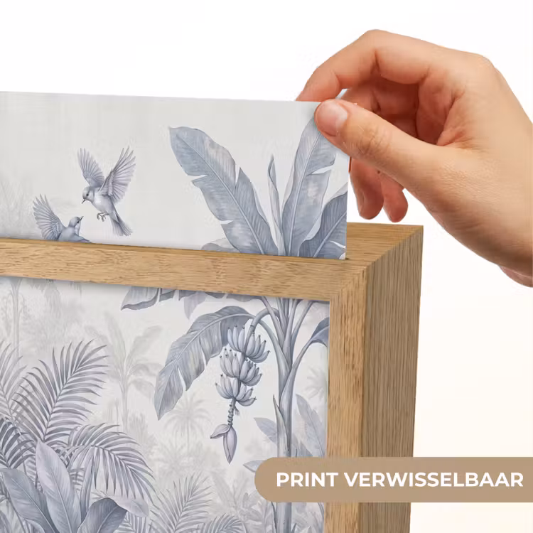 Natuur - Vogel - Jungle - Illustratie - Blauw Light Box met kabel (Wandlamp) klein -USP_websiteprintNL