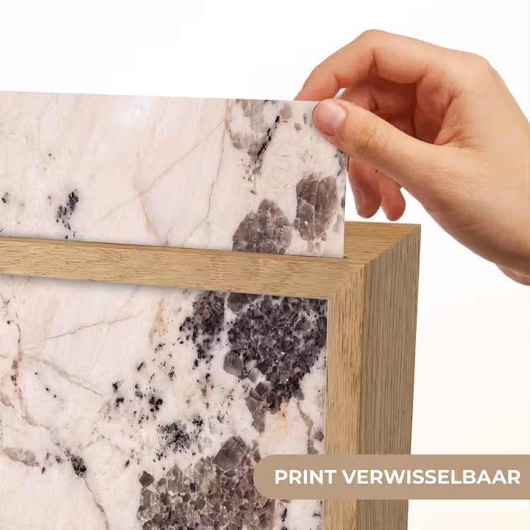 Natuursteen - Patroon - Abstract - Beige - Grijs Light Box met kabel (Wandlamp) klein -USP_websiteprintNL