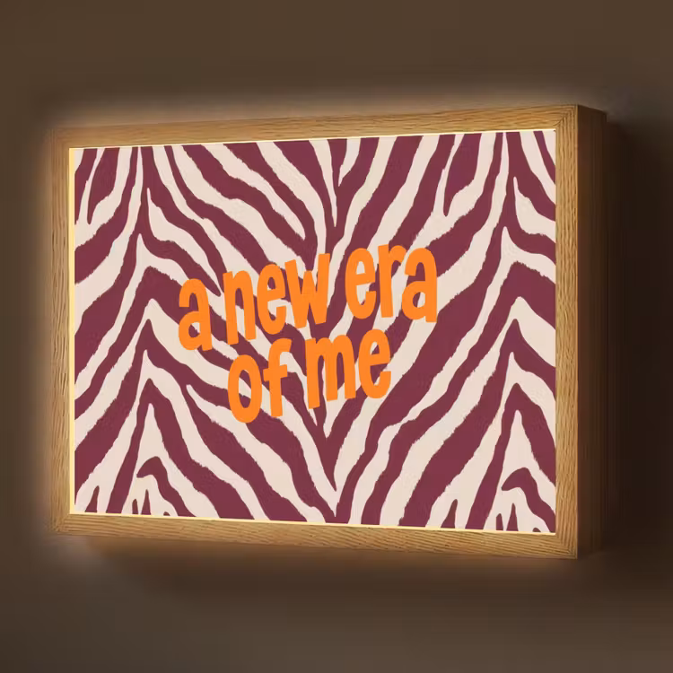 New era - Bordeaux - Zebraprint Light Box met batterij (Wandlamp) middel -z3d_website
