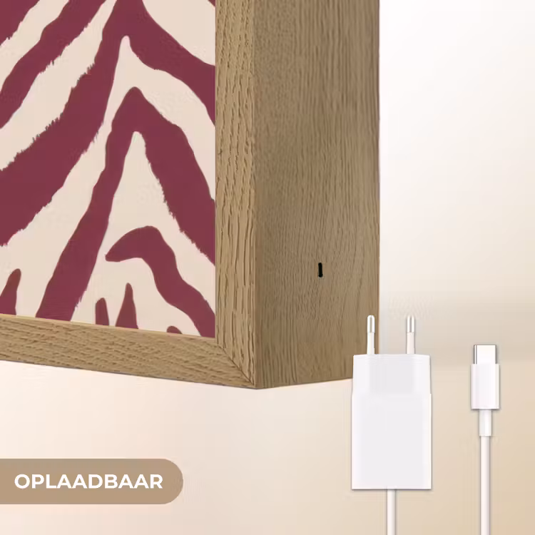 New era - Bordeaux - Zebraprint Light Box met batterij (Wandlamp) middel -USP_websiteoplaadbaarNL