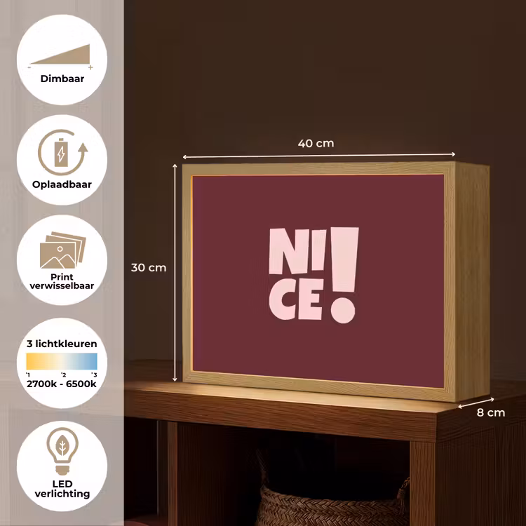 Nice - Uitroepteken - Rood Light Box met batterij (Wandlamp) middel -USP_websiteoverzichtNL