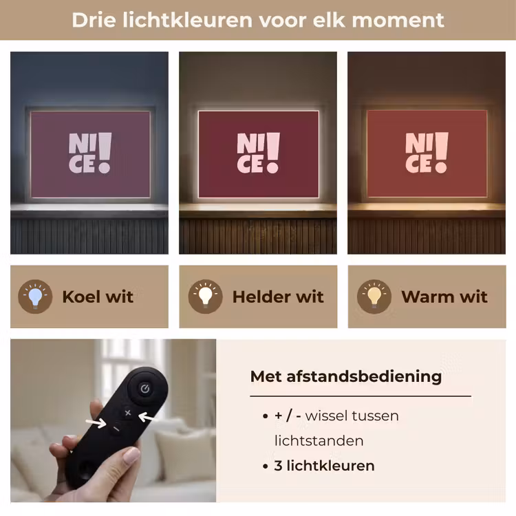 Nice - Uitroepteken - Rood Light Box met batterij (Wandlamp) middel -USP_lichtkleurNL