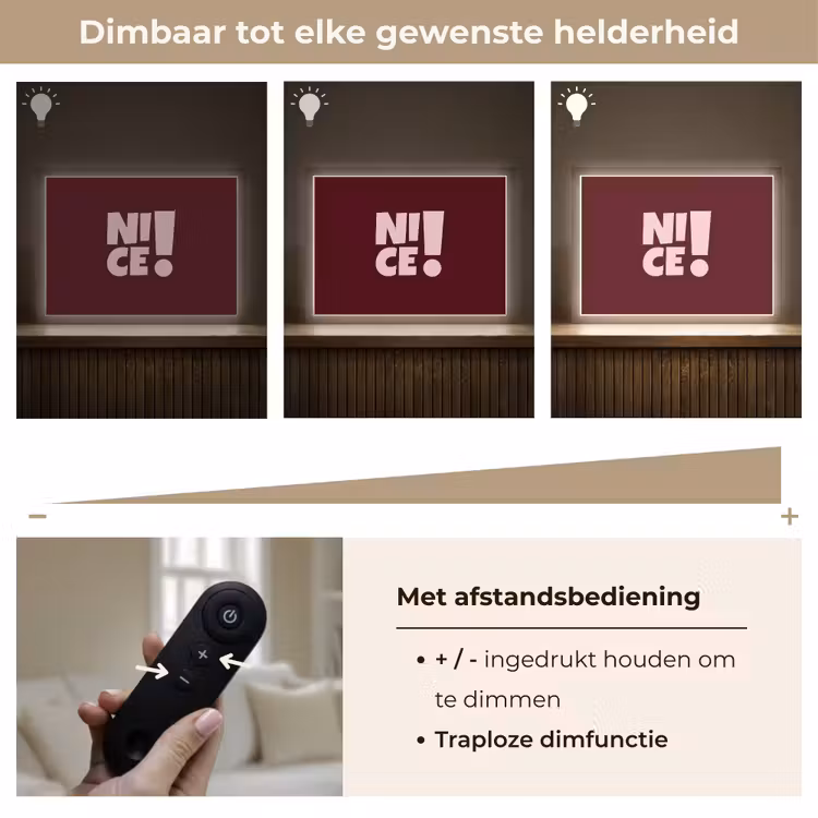 Nice - Uitroepteken - Rood Light Box met batterij (Wandlamp) middel -USP_dimbaarNL