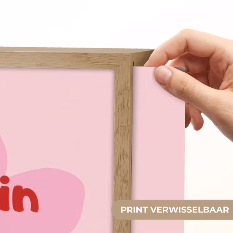 No rain no flowers - Bloem - Roze Light Box met batterij (Wandlamp) middel -USP_websiteprintNL