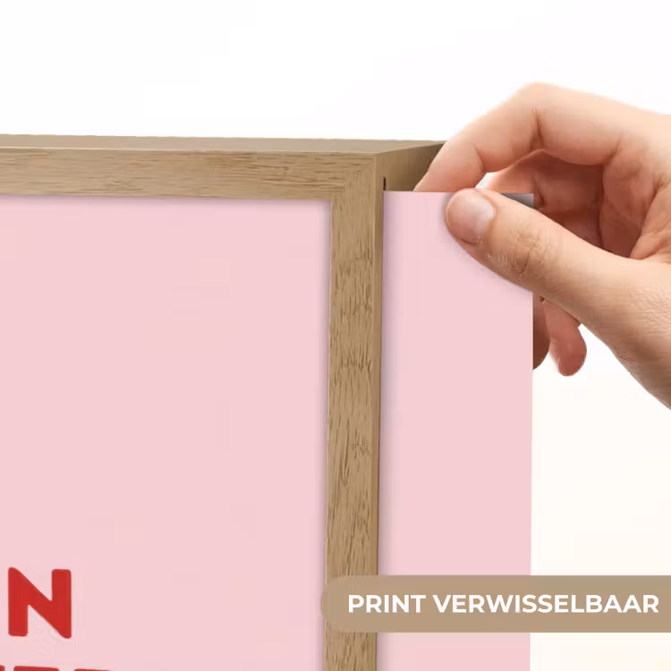 No rain no flowers - Minimalistisch - Roze - Bloem Light Box met batterij (Wandlamp) middel -USP_websiteprintNL