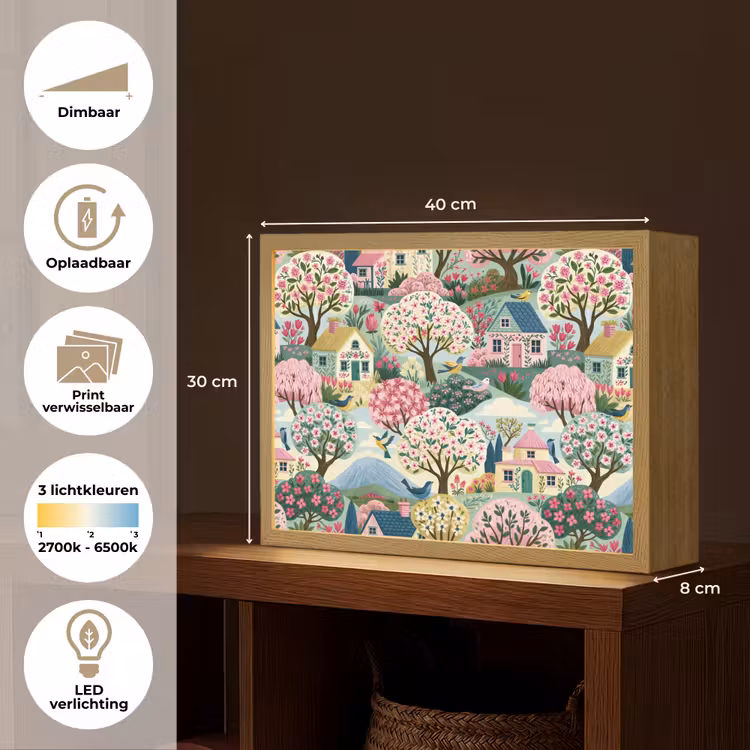 Nostalgisch - Idyllisch - Kleurrijk Light Box met batterij (Wandlamp) middel 907 -USP_websiteoverzichtNL