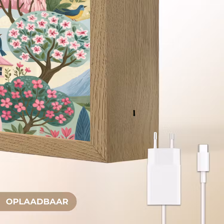 Nostalgisch - Idyllisch - Kleurrijk Light Box met batterij (Wandlamp) middel 907 -USP_websiteoplaadbaarNL